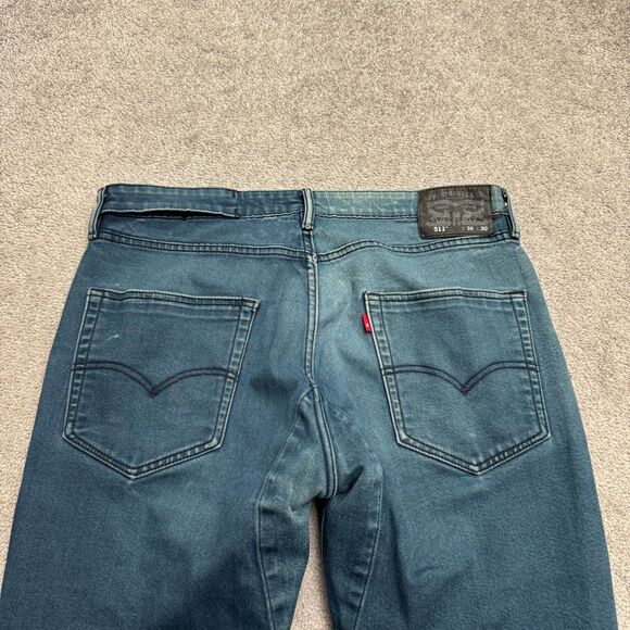 Levi's 511 Commuter Slim Fit Denim Jeans Men 36x30 Blue Straight Leg Medium Wash - Picture 6 of 16